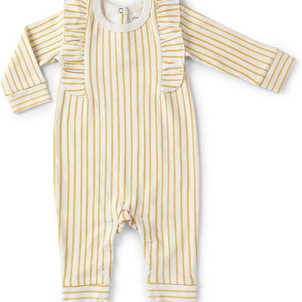 Pehr stripes away marigold romper 0-3mo